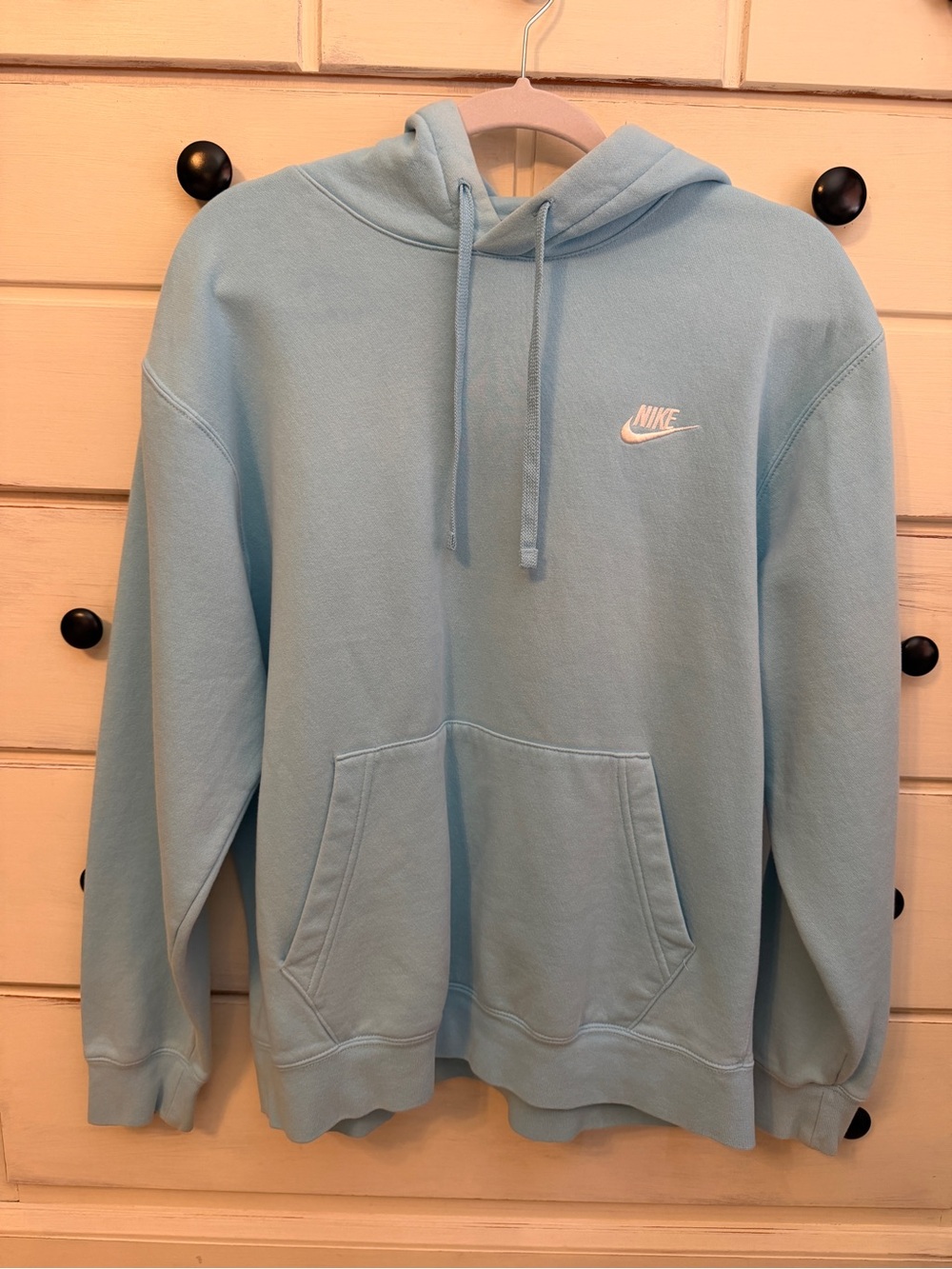 Nike Men's Light Blue Pullover Hoodie - Large